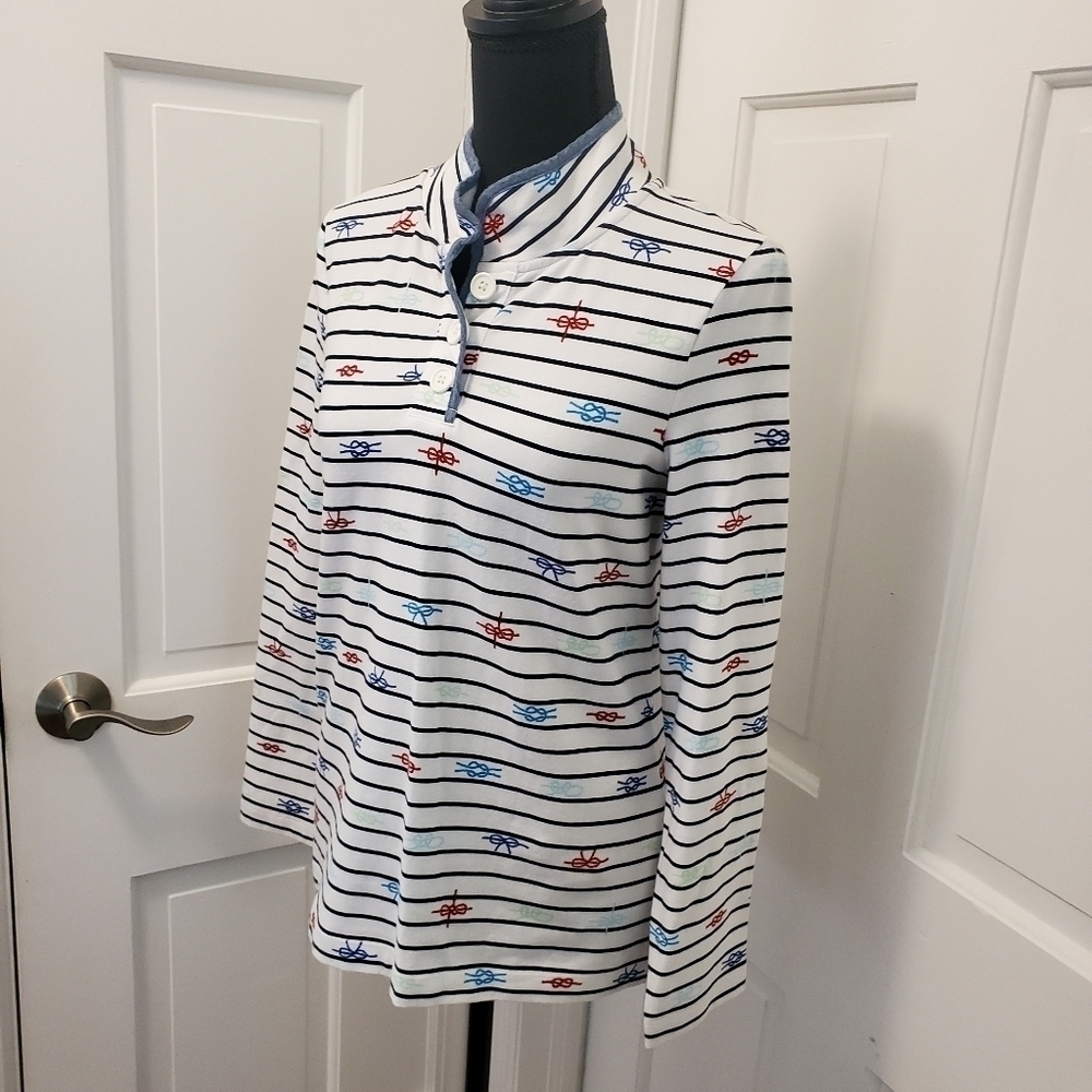 Talbots Hello Saturday Striped Pullover Size P, Nautical, Preppy - Picture 2 of 8
